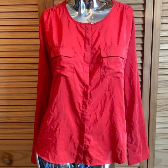 Gap Designed and Crafted Red Button Up Blouse - Picture 1 of 5